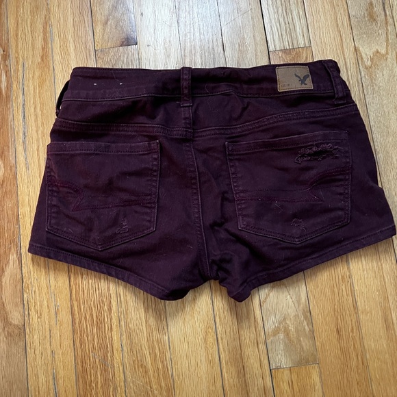 American Eagle Burgundy distressed shirts size 2 - Picture 4 of 6